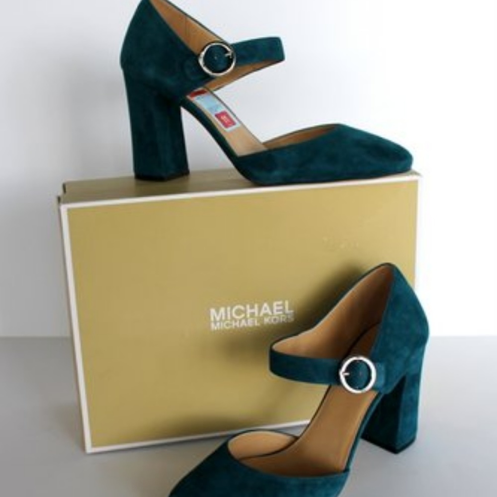 Michael Kors Alana Closed Toe Turquoise Mary Janes